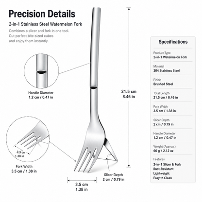 2-in-1 Stainless Steel Watermelon Fork