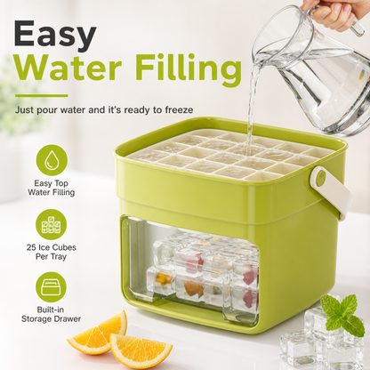 Upgraded Ice Cube Maker with Storage Drawer (25 Cubes)