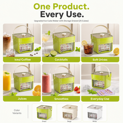 Upgraded Ice Cube Maker with Storage Drawer (25 Cubes)