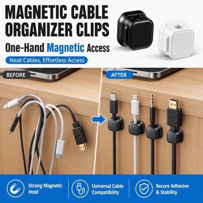 Magnetic Cable Organizer Clips (8 PCS)