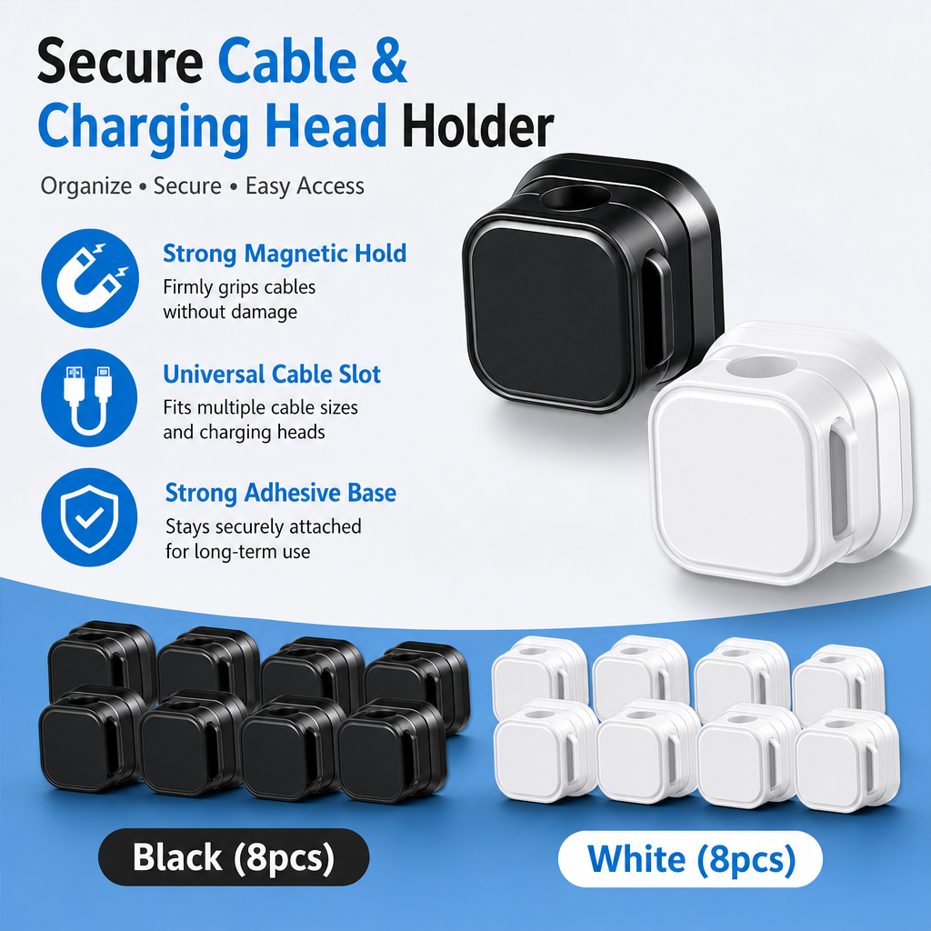 Magnetic Cable Organizer Clips (8 PCS)