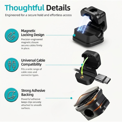 Magnetic Cable Organizer Clips (8 PCS)