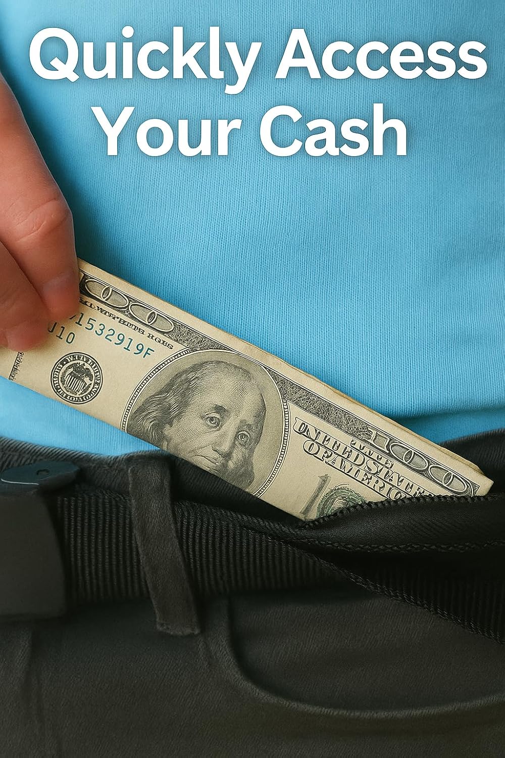Security Money Belt with Hidden Money Pocket