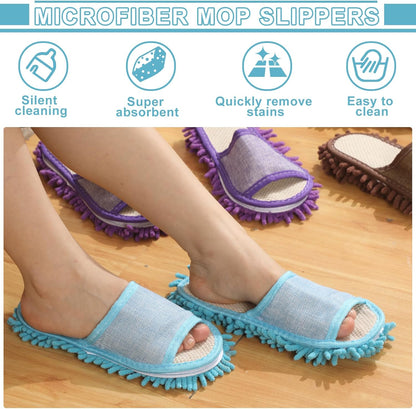 Microfiber Washable Mop Slippers for Floor Cleaning