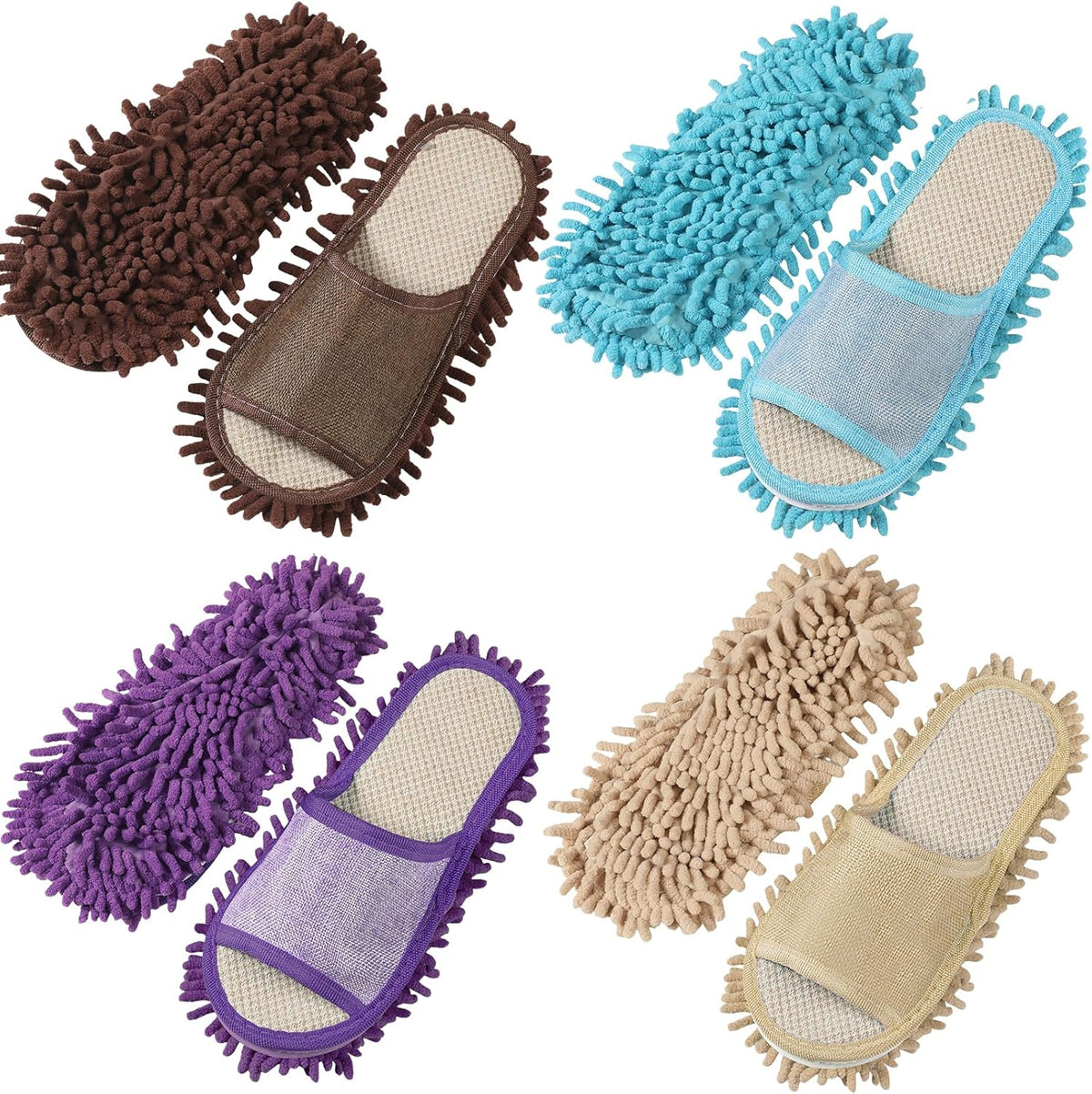 Microfiber Washable Mop Slippers for Floor Cleaning