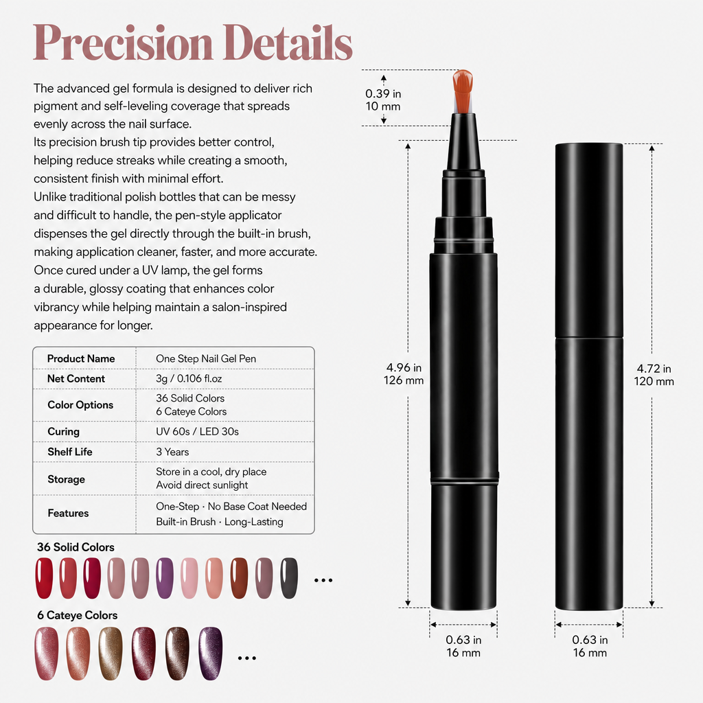 One Step Nail Gel Pen