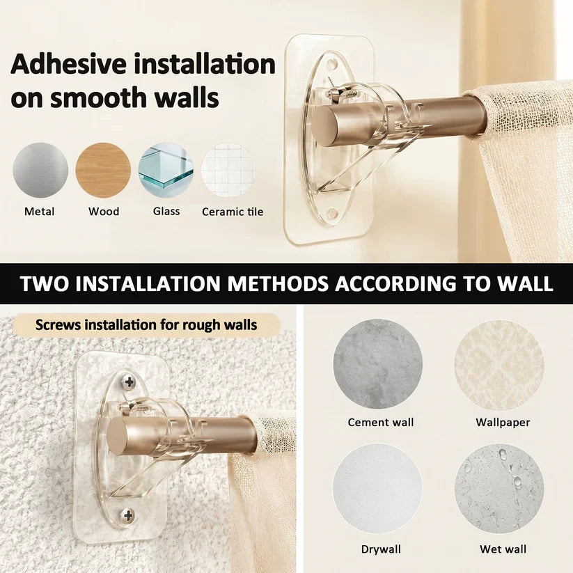 No Drill Needed Curtain Rod Holders