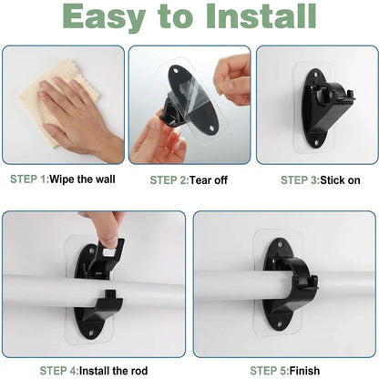 No Drill Needed Curtain Rod Holders