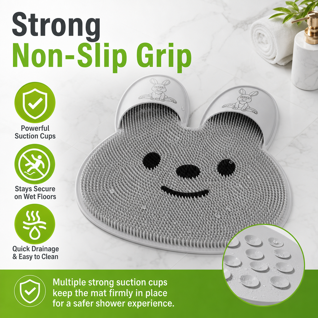 Non-Slip Shower Foot Scrubber Mat