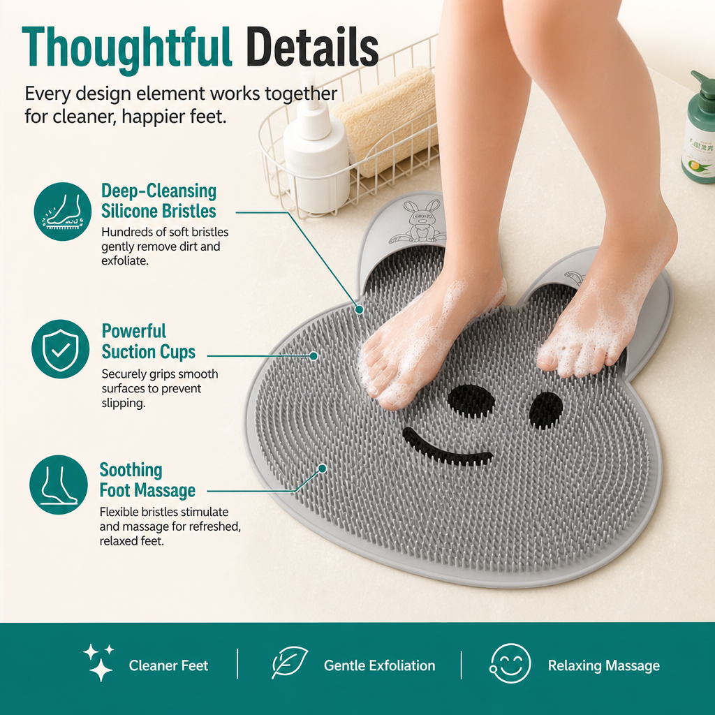 Non-Slip Shower Foot Scrubber Mat
