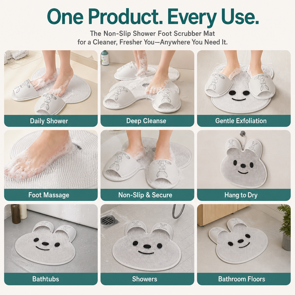 Non-Slip Shower Foot Scrubber Mat