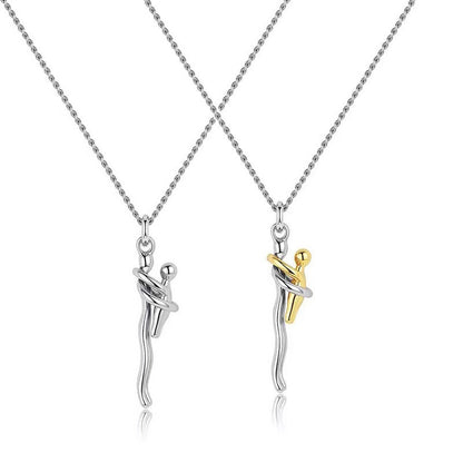Niche Hugging Figure Pendant Necklace