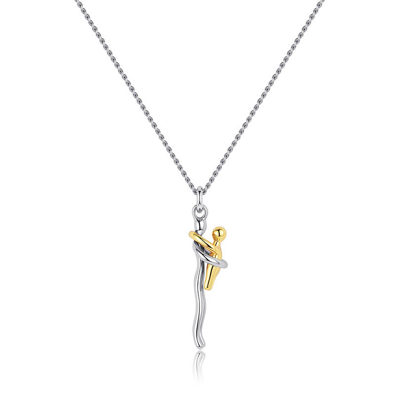 Niche Hugging Figure Pendant Necklace