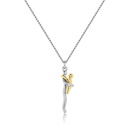 Niche Hugging Figure Pendant Necklace