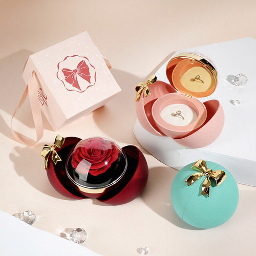 Personalized Jewelry Box with Red Rose