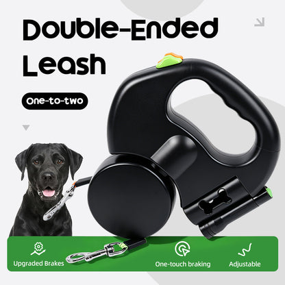 Dual Automatic Retractable Dog Leash