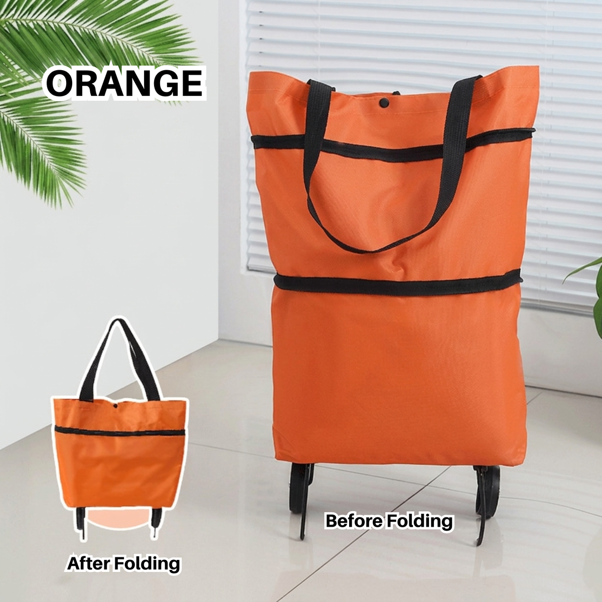 Portable Shopping Cart Foldable Grocery Trolley Lightweight with Wheels