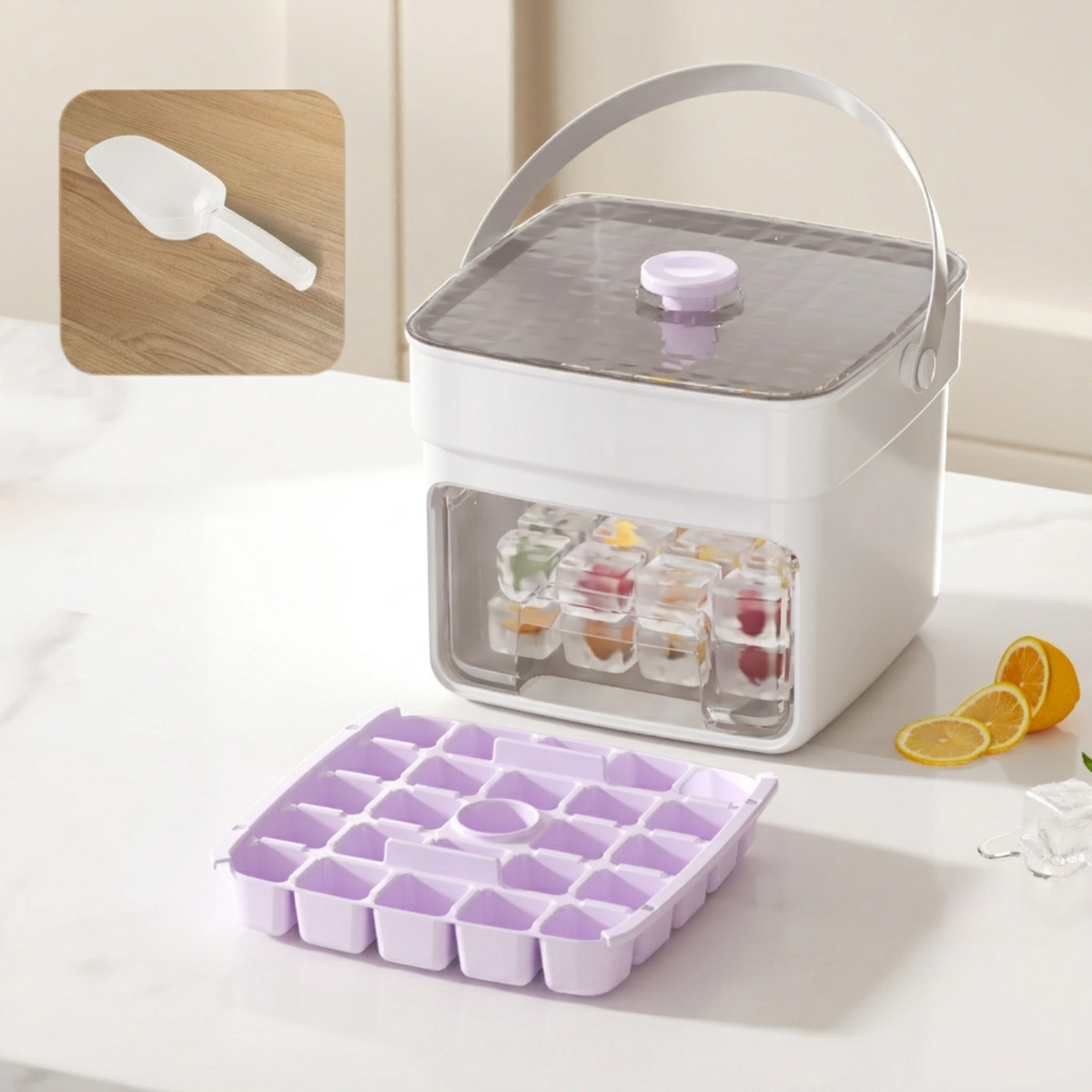 Upgraded Ice Cube Maker with Storage Drawer (25 Cubes)