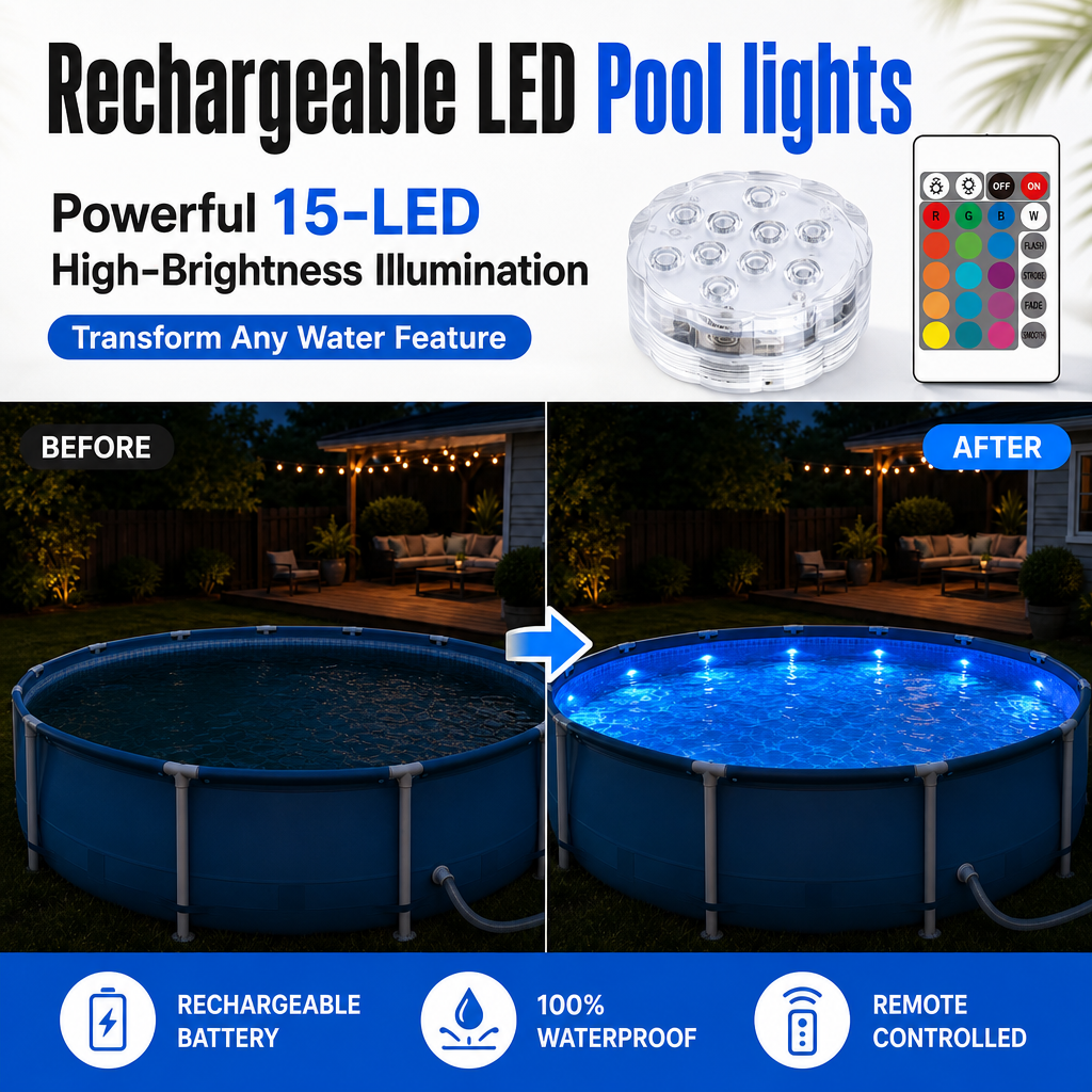 Rechargeable LED Pool lights