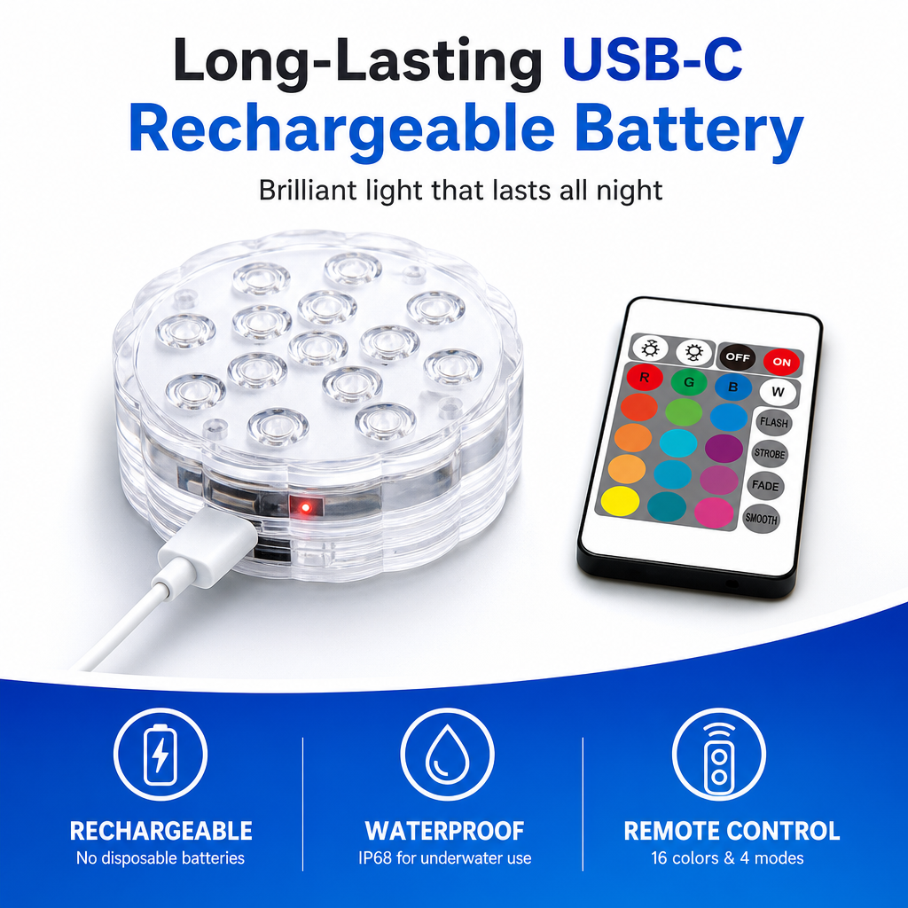 Rechargeable LED Pool lights