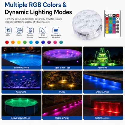 Rechargeable LED Pool lights
