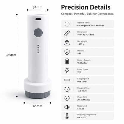 Rechargeable Vacuum Pump