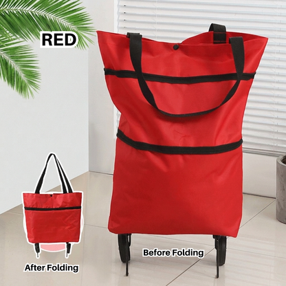 Portable Shopping Cart Foldable Grocery Trolley Lightweight with Wheels