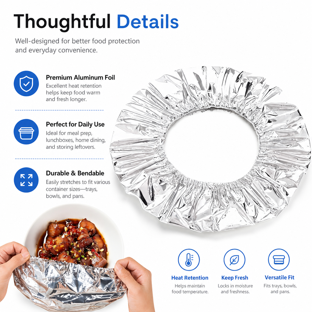 Reusable Aluminum Foil Food Covers (20 PCS)