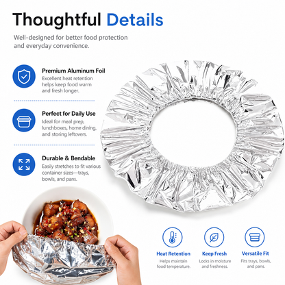 Reusable Aluminum Foil Food Covers (20 PCS)