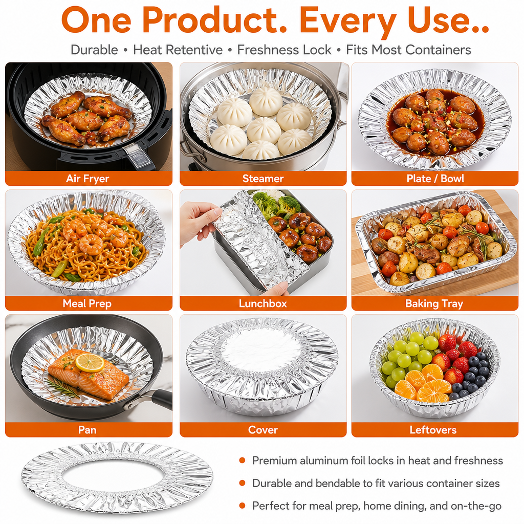 Reusable Aluminum Foil Food Covers (20 PCS)