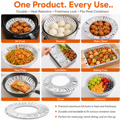 Reusable Aluminum Foil Food Covers (20 PCS)