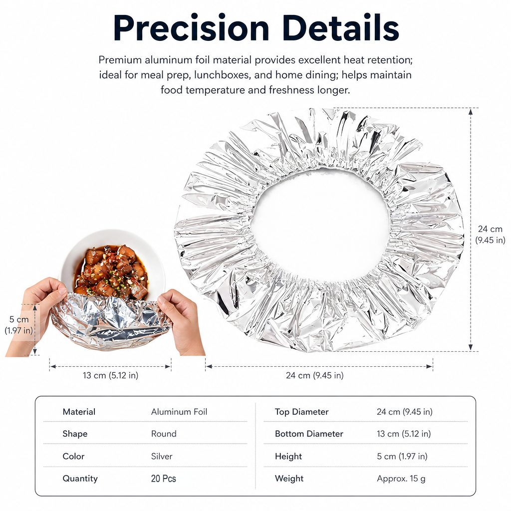 Reusable Aluminum Foil Food Covers (20 PCS)