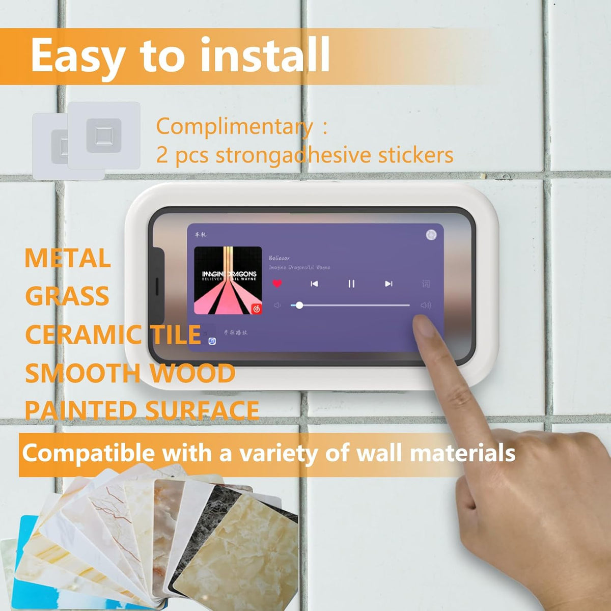360° Rotating Waterproof Shower Phone Holder