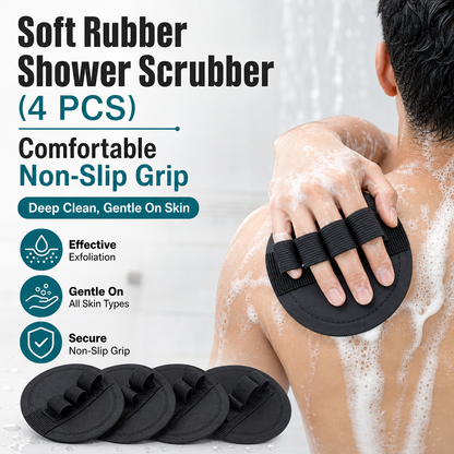 Soft Rubber Shower Scrubber (4 PCS)