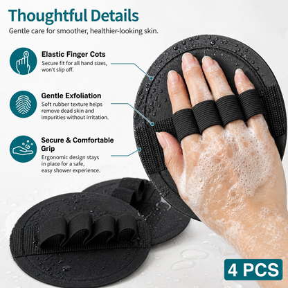 Soft Rubber Shower Scrubber (4 PCS)