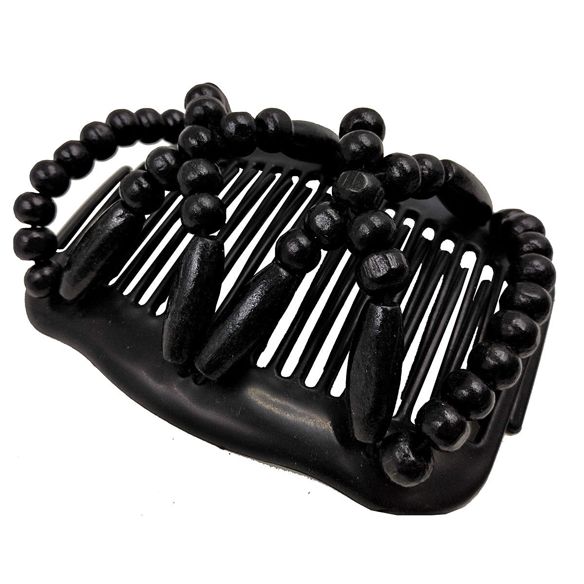 Thick Hair Clip Magic Wood Beads Double Hair Comb Clip Stretch Combs