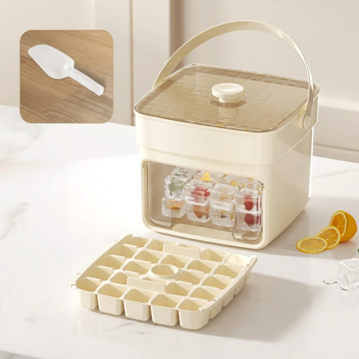 Upgraded Ice Cube Maker with Storage Drawer (25 Cubes)