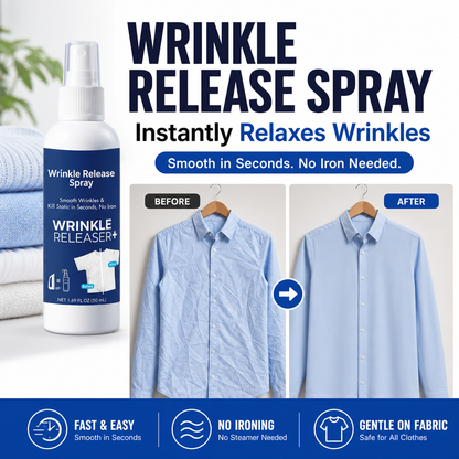 Wrinkle Release Spray | Smooth Wrinkles & Kill Static in Seconds, No Iron