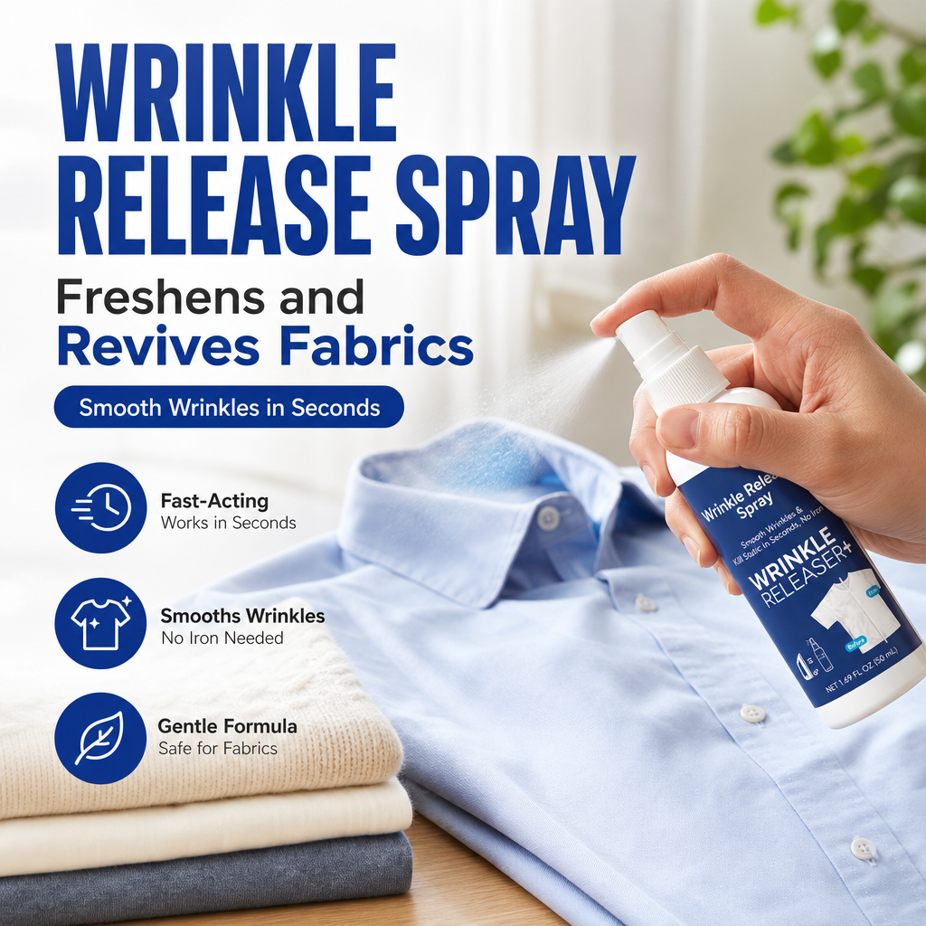 Wrinkle Release Spray | Smooth Wrinkles & Kill Static in Seconds, No Iron