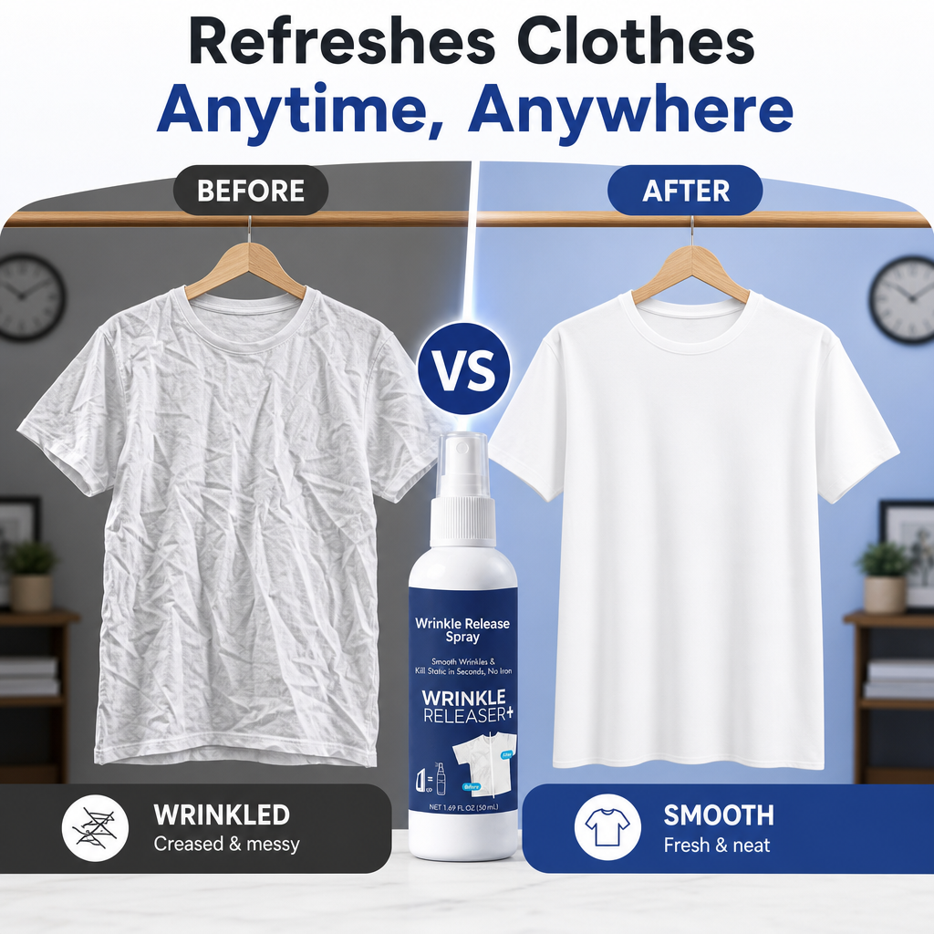 Wrinkle Release Spray | Smooth Wrinkles & Kill Static in Seconds, No Iron