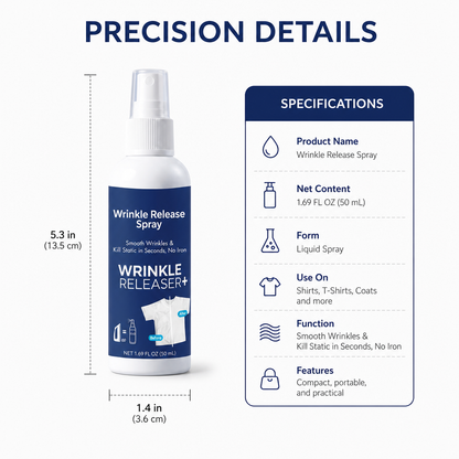 Wrinkle Release Spray | Smooth Wrinkles & Kill Static in Seconds, No Iron