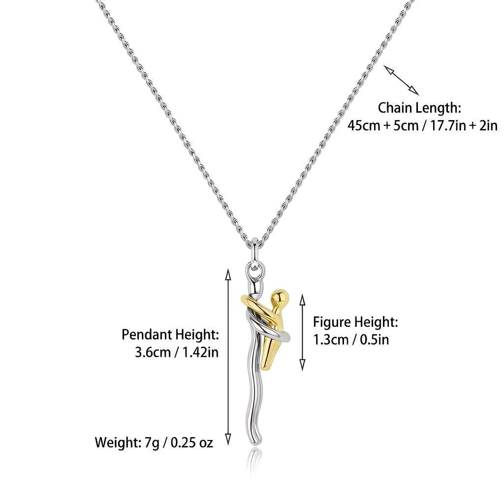 Niche Hugging Figure Pendant Necklace