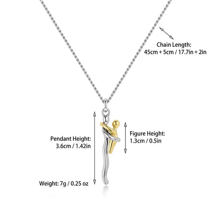 Niche Hugging Figure Pendant Necklace