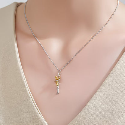 Niche Hugging Figure Pendant Necklace