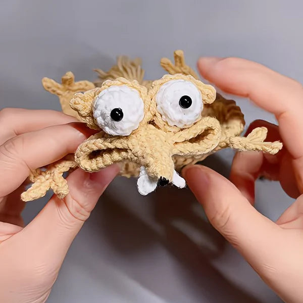 Funny Squirrel & Acorn Crochet Coaster