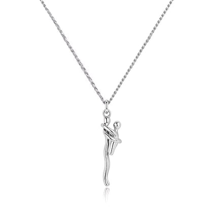 Niche Hugging Figure Pendant Necklace