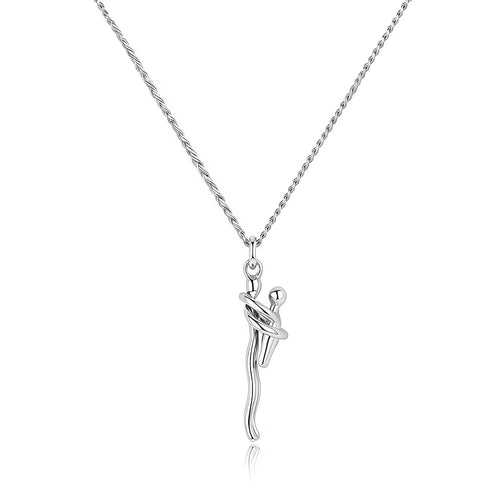 Niche Hugging Figure Pendant Necklace