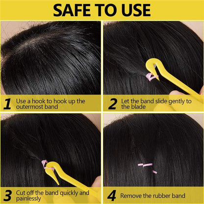 4 PCS Rubber Band Cutter Elastic Hair Band Cutter Hairband Removal Tool