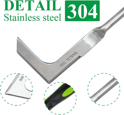 Hand Weed Puller Tool, Stainless Steel L Shape Garden Weed Remover Tool