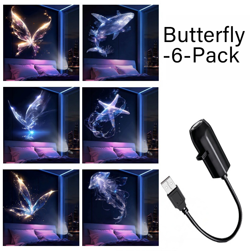 360° Galaxy Projection Light USB Star Night Light Charging Lighting With 10 Film Discs